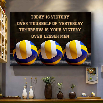Sport Poster Canvas Today Is Victory Over Your Self Best Gift With Motivation Quotes
