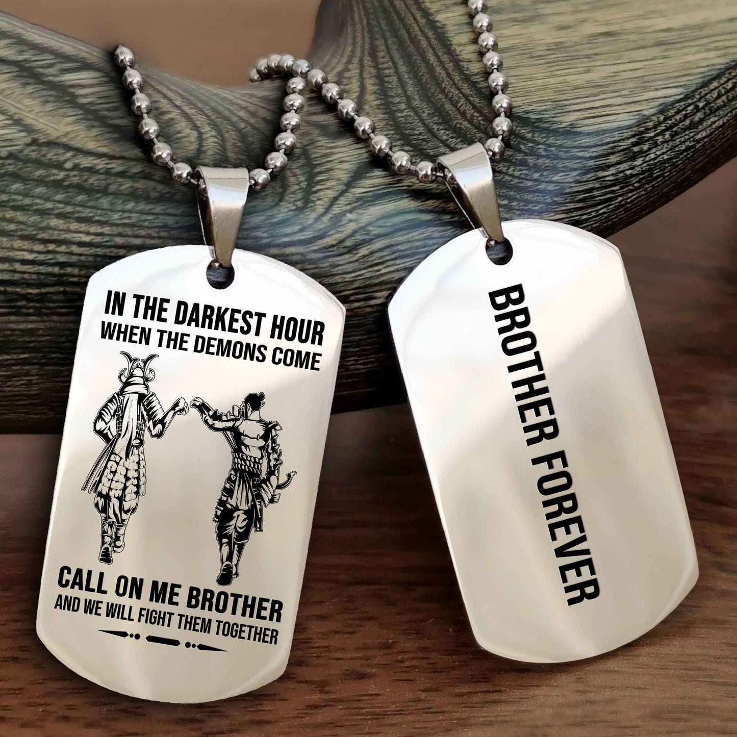 Soldier Customizable engraved black dog tag double sided gift from brother, brother forevers