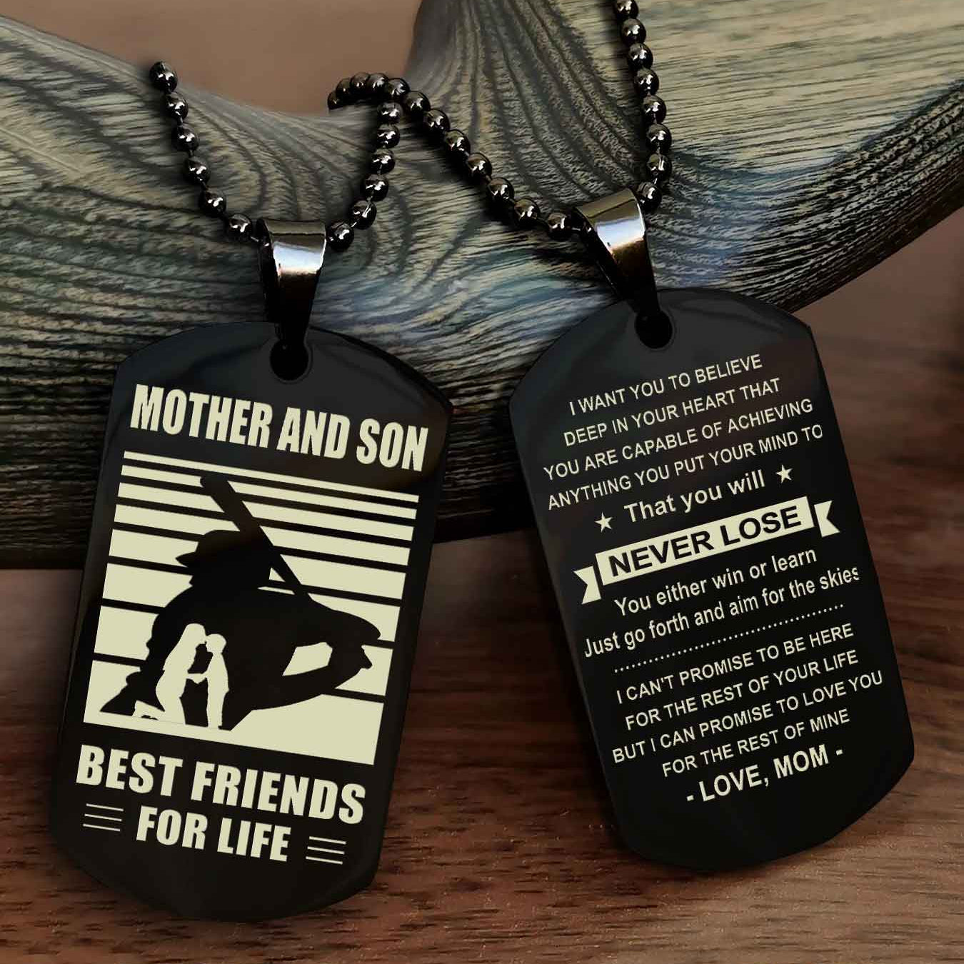 Sport Personalized Double Sided Dog Tag Father And Son Best Friend For Life - You Will Never Lose You Either Win Or Learn