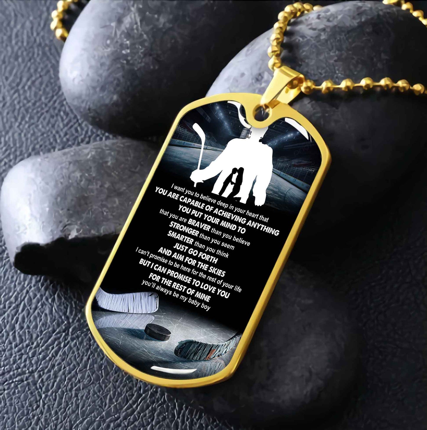 Sport Military Chain 18K Gold Plated Silver Plated To My Son Mom Motivation Message