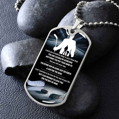 Sport Military Chain 18K Gold Plated Silver Plated To My Son From Dad Motivation Message