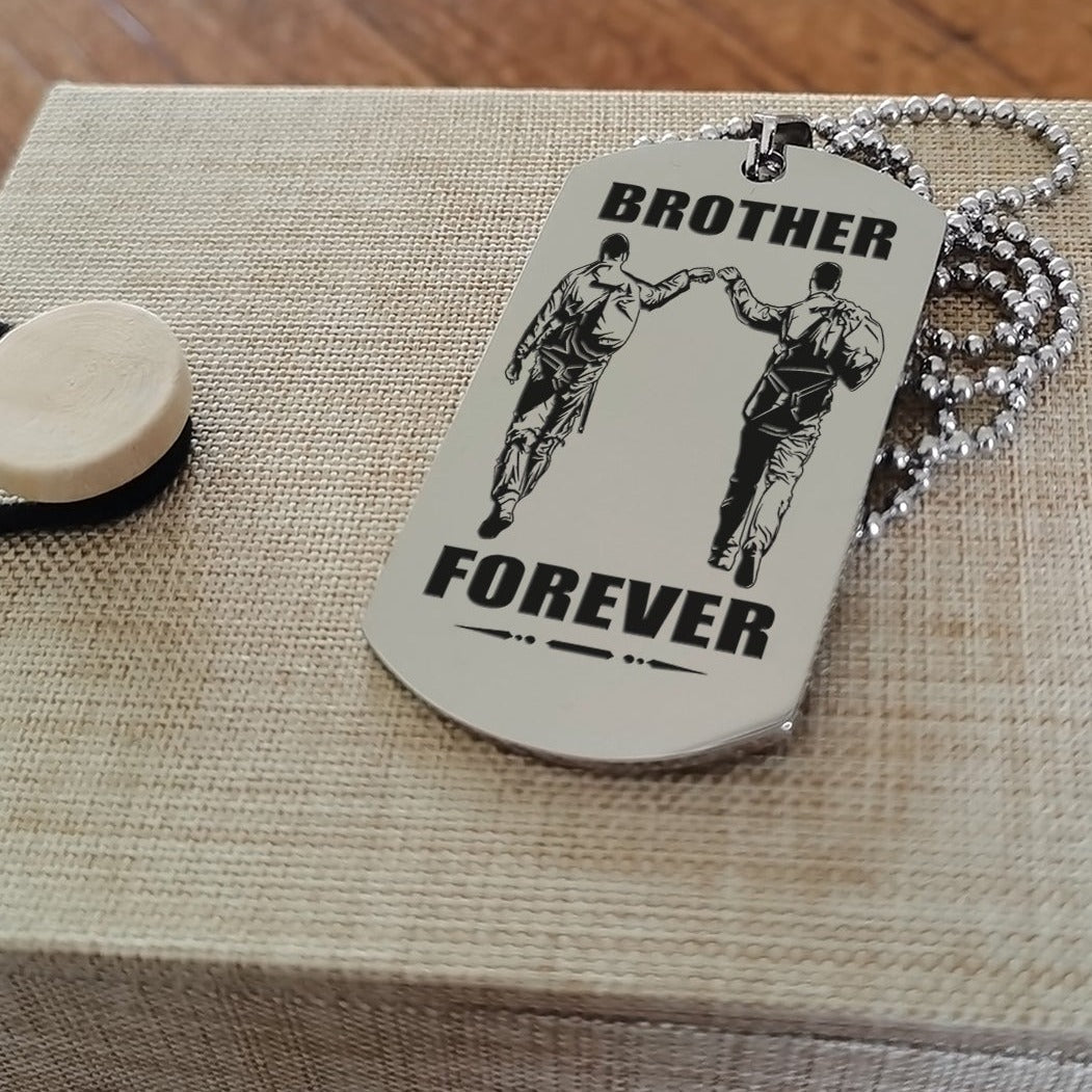 Ver3W Vikings customizable engraved black dog tag double sided gift from brother, brother forever