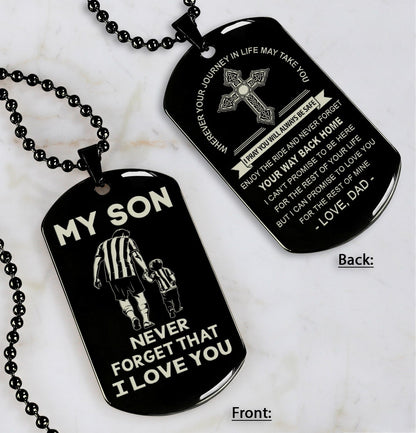 Samurai customizable engraved dog tag, gifts from dad mom to son- Be the nice kid