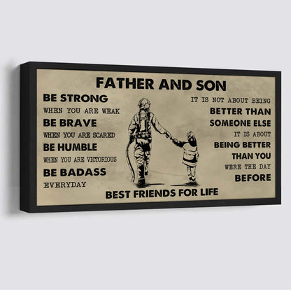 Vikings Father And Son Best Friends For Life - Be Strong When You Are Weak Poster Canvas Gift For Son From Father