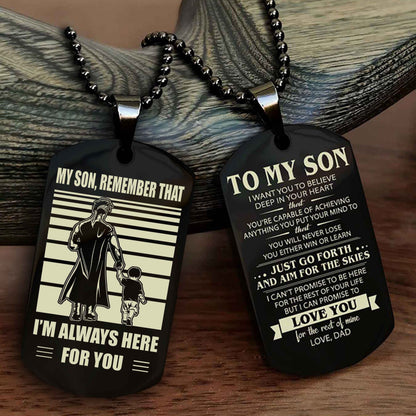 DRB Double Sided Dog Tag My Son Remember That - Gift For Son Just Go Forth And Aim For The Skies