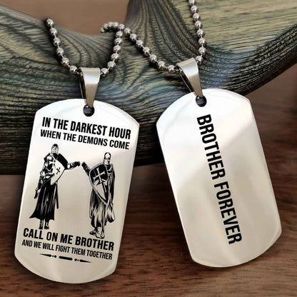 DRB Customizable engraved black dog tag double sided gift from brother, brother forevers