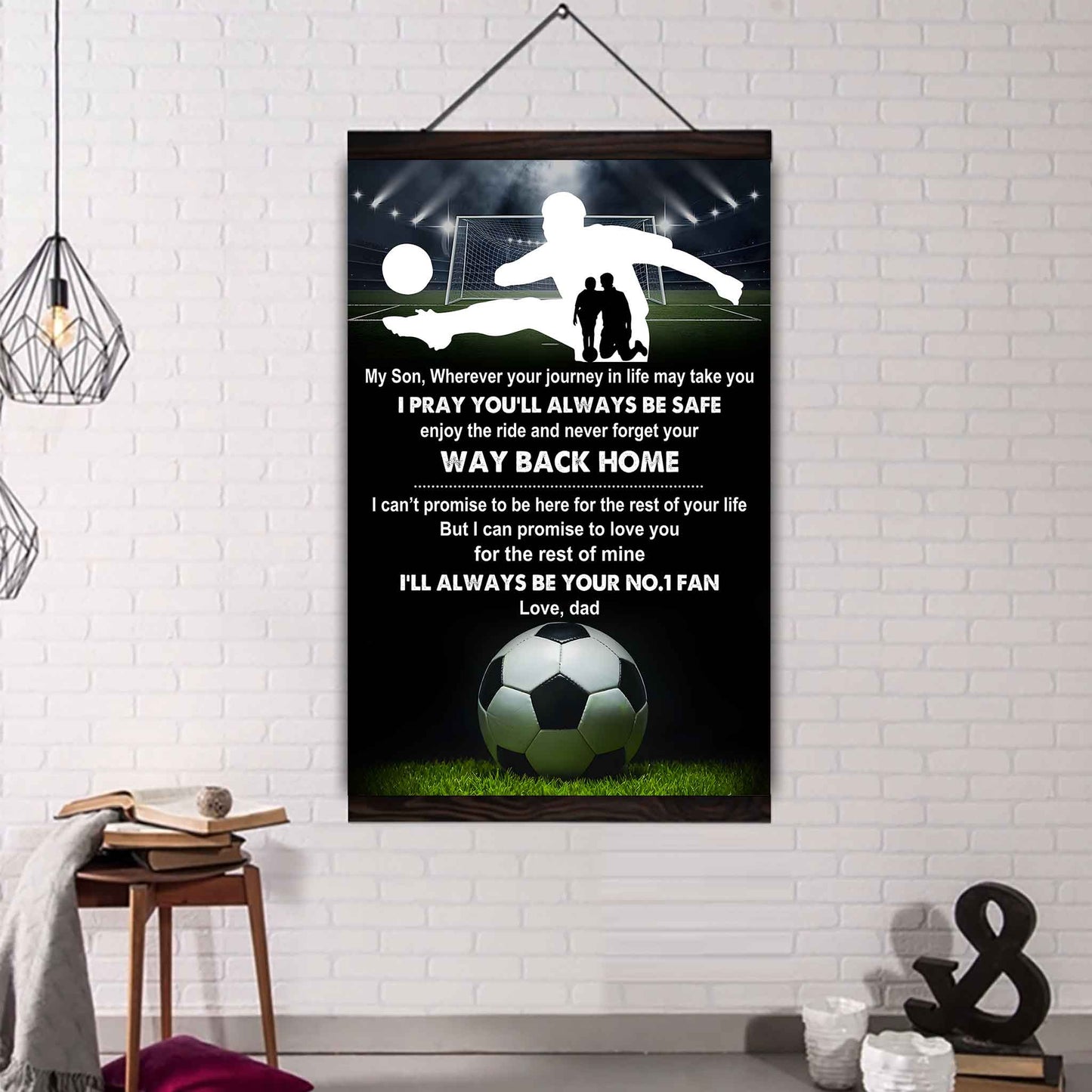 Baseball Poster Canvas Dad To Son - Never Forget Your Way Back Home I Will Always Your No 1 Fan
