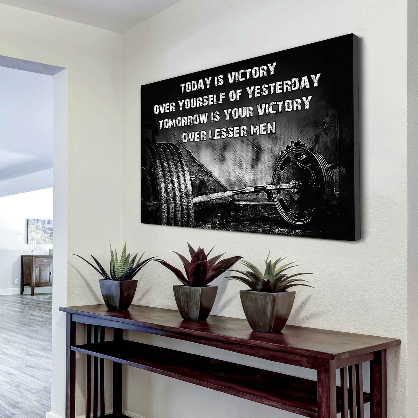 Sport Poster Canvas Today Is Victory Over Your Self Best Gift With Motivation Quotes