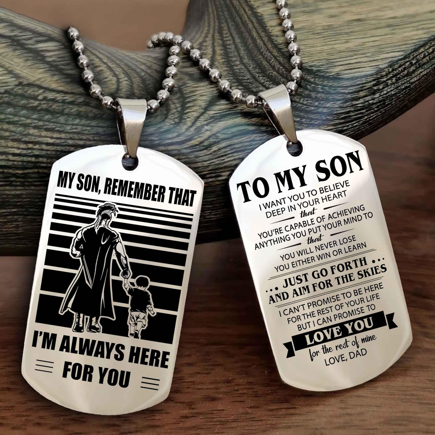 DRB Double Sided Dog Tag My Son Remember That - Gift For Son Just Go Forth And Aim For The Skies