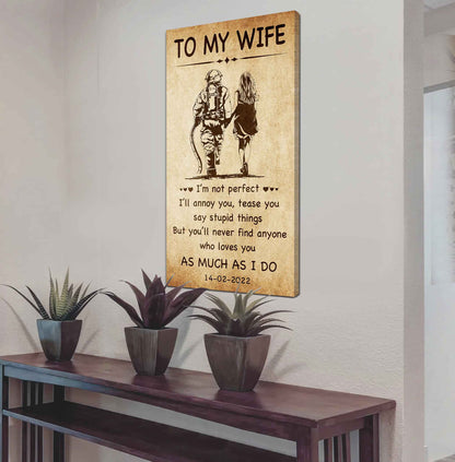 Biker Poster Canvas To My Wife - I Am Not Perfect