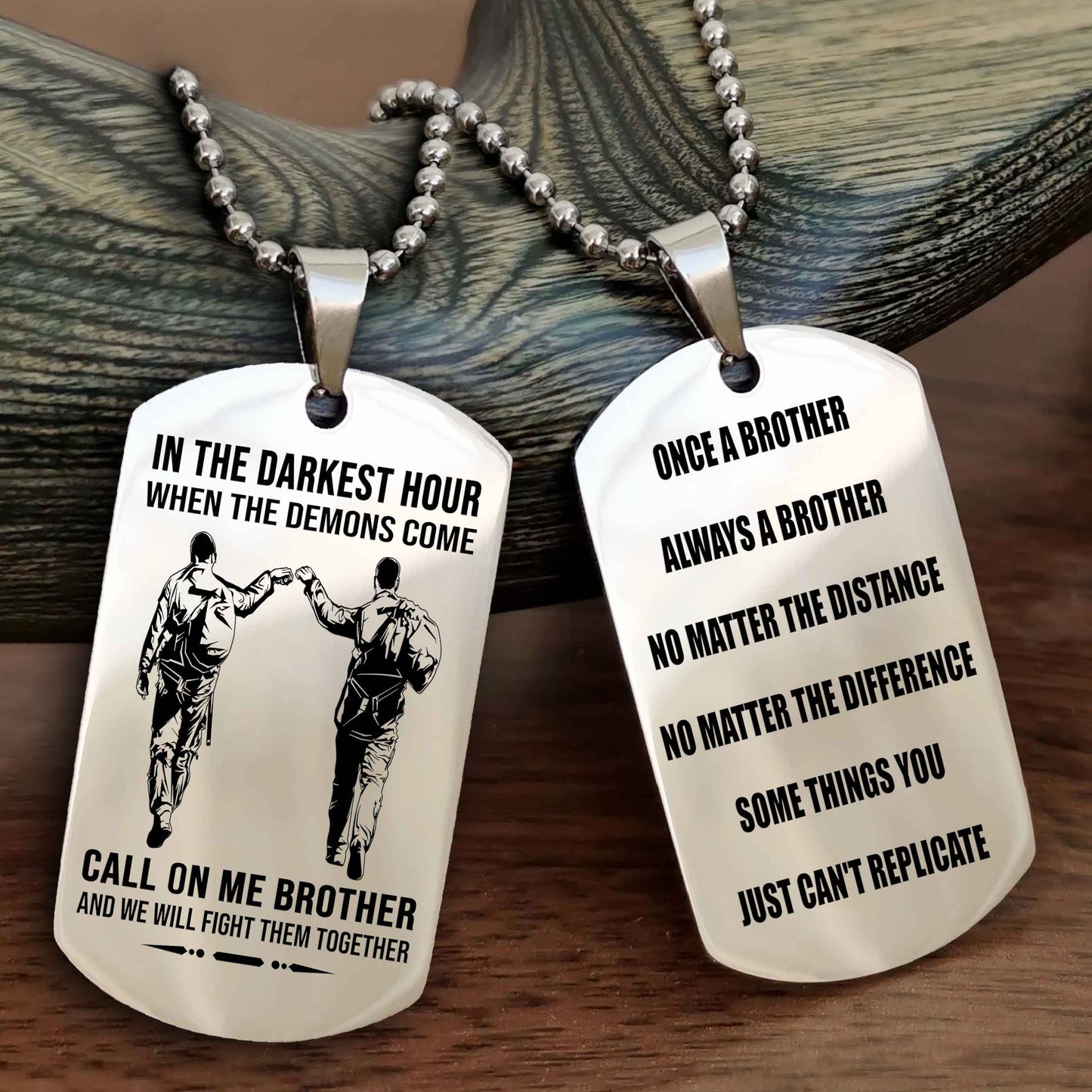 Knight Templar Customizable engraved dog tag double sided gift from brother Once A Brother Always A Brother