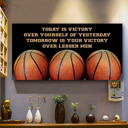 Baseball Poster Canvas - Today Is Victory Over Yourself Over Yourself Of Yesterday Tomorrow Is Your Victory Over Lesser Men