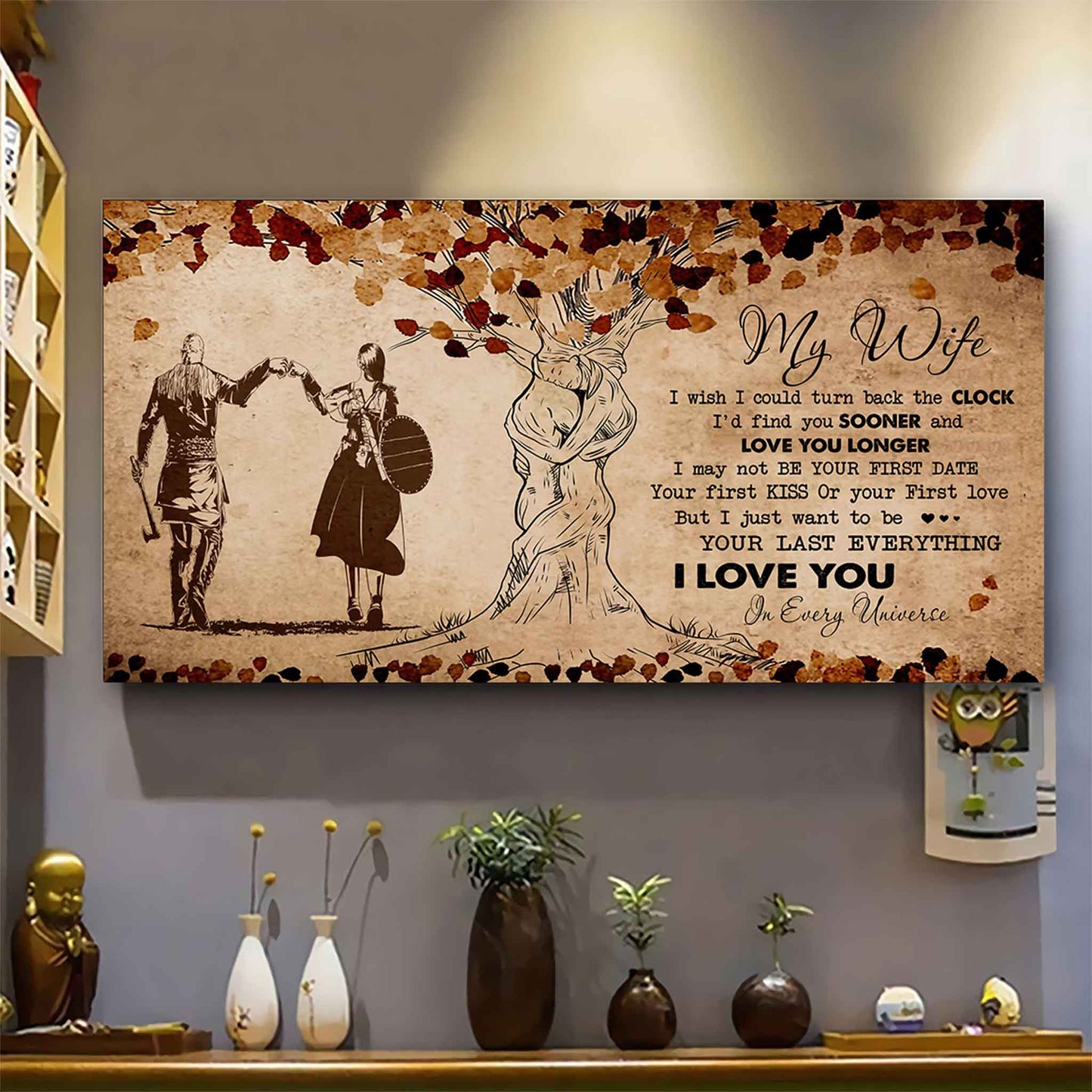 Samurai Poster Canvas To My Wife I Wish I Could Turn Back The Clock - I Love You In Every Universe
