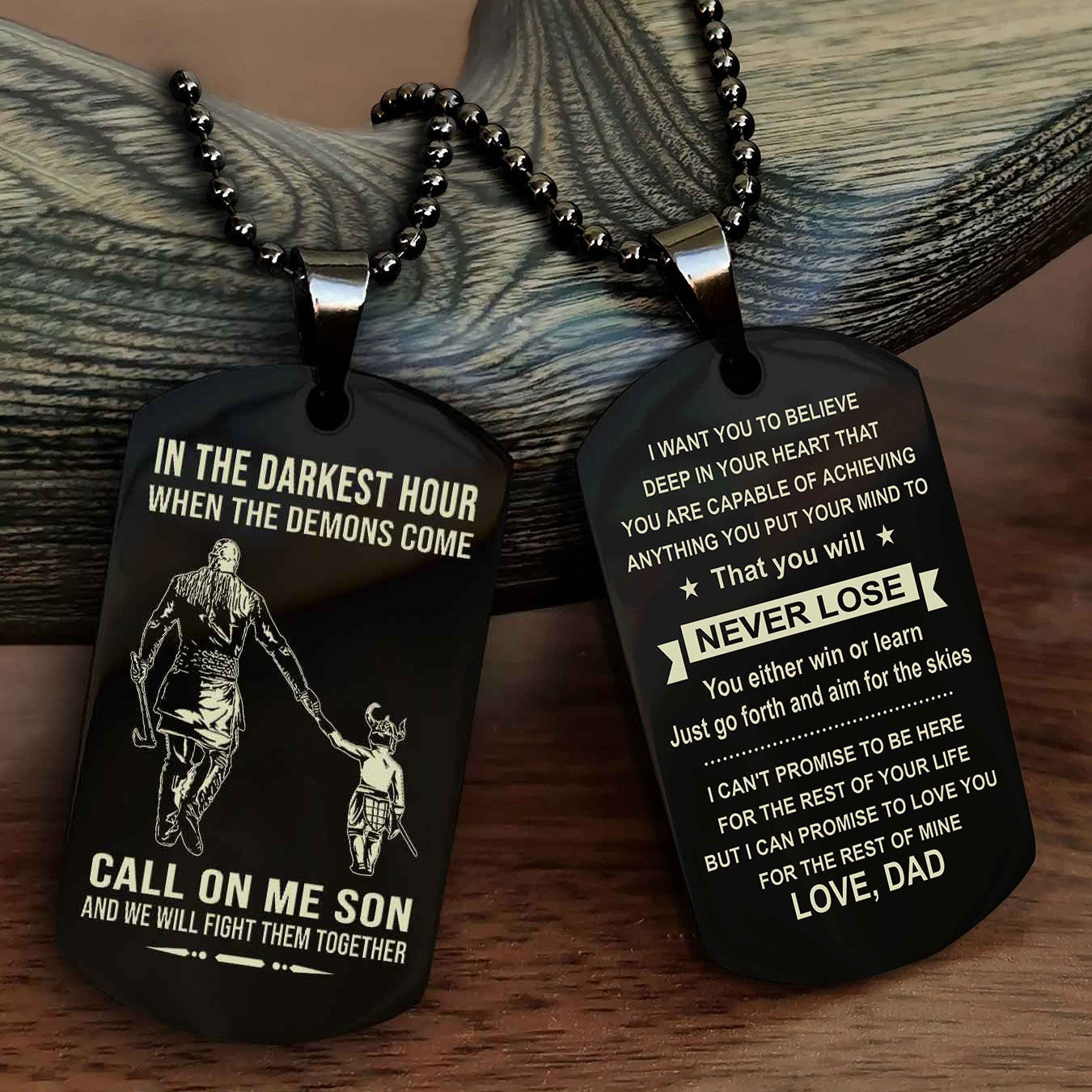 DRB Double Sided Dog Tag Call On Me Son - Gift For Son From Dad You Will Never Lose You Either Win Or Learn