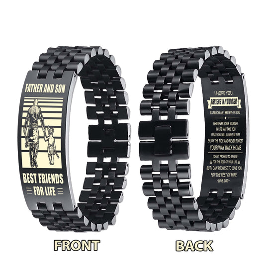 Viking WBH Personalized Double Sided Bracelet Father And Son Best Friends For Life - Message on the back side
