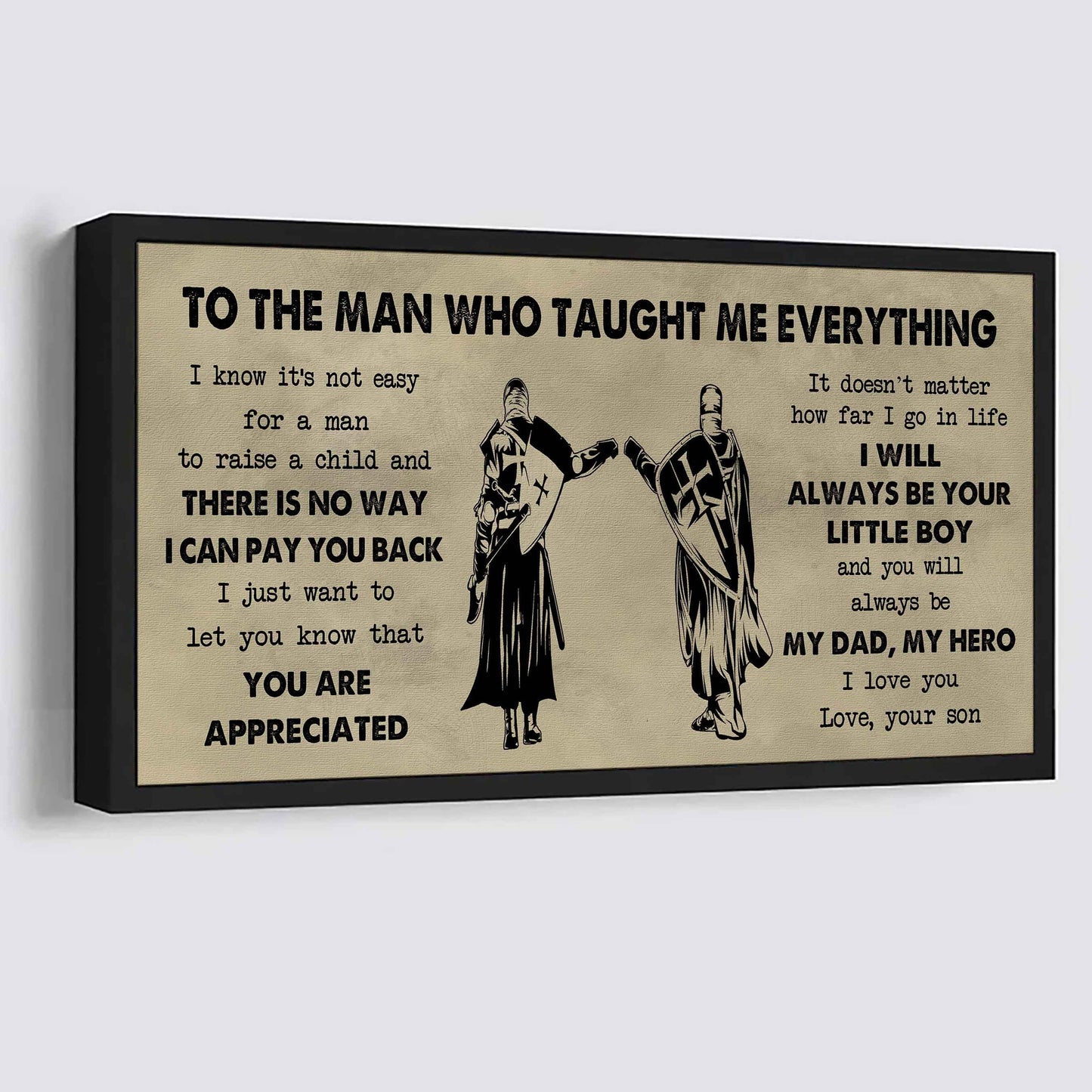 Family Poster Horizontal Canvas To My Dad I Know It's Not Easy To Raise A Child I Will Always Be Your Little Boy Gift From Son To Dad