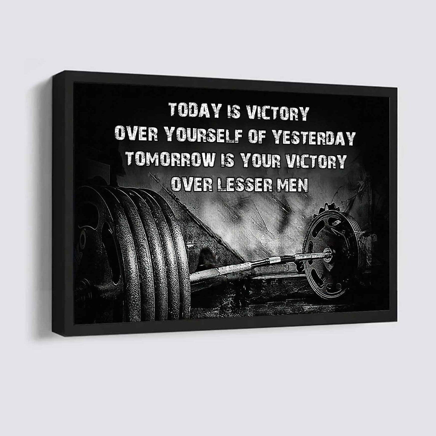 Sport Poster Canvas Today Is Victory Over Your Self Best Gift With Motivation Quotes