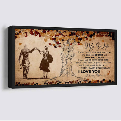 Samurai Poster Canvas To My Wife I Wish I Could Turn Back The Clock - I Love You In Every Universe