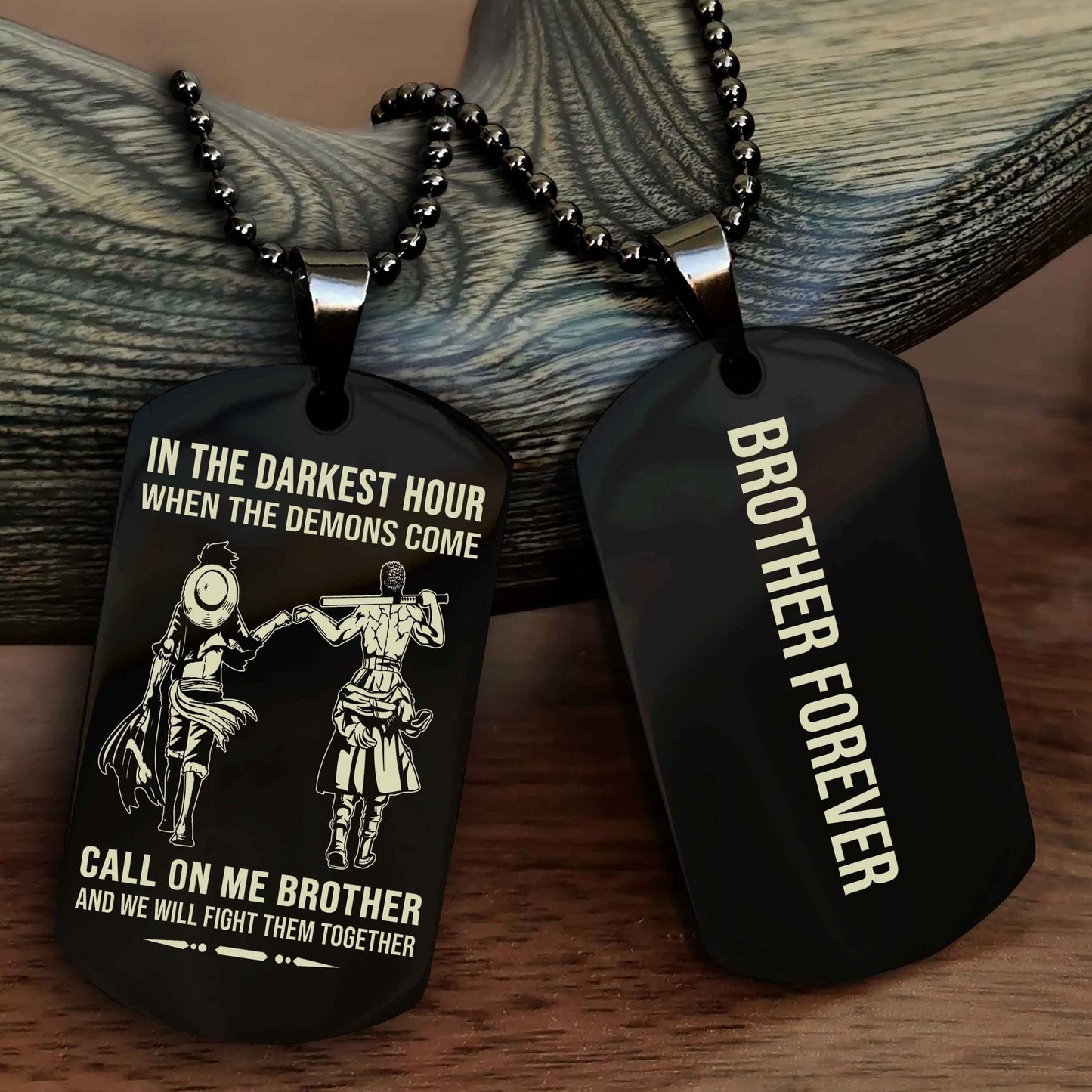 Soldier Customizable engraved black dog tag double sided gift from brother, brother forevers