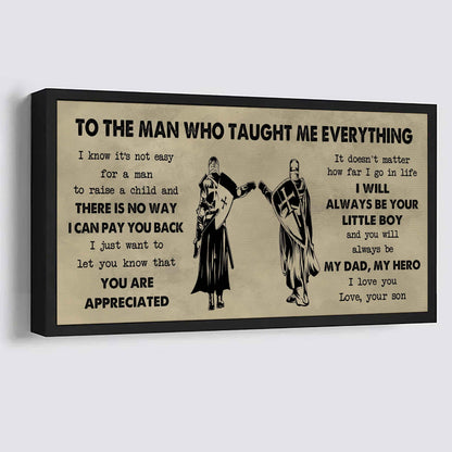 Samurai Poster Horizontal Canvas To My Dad I Know It's Not Easy To Raise A Child I Will Always Be Your Little Boy Gift From Son To Dad