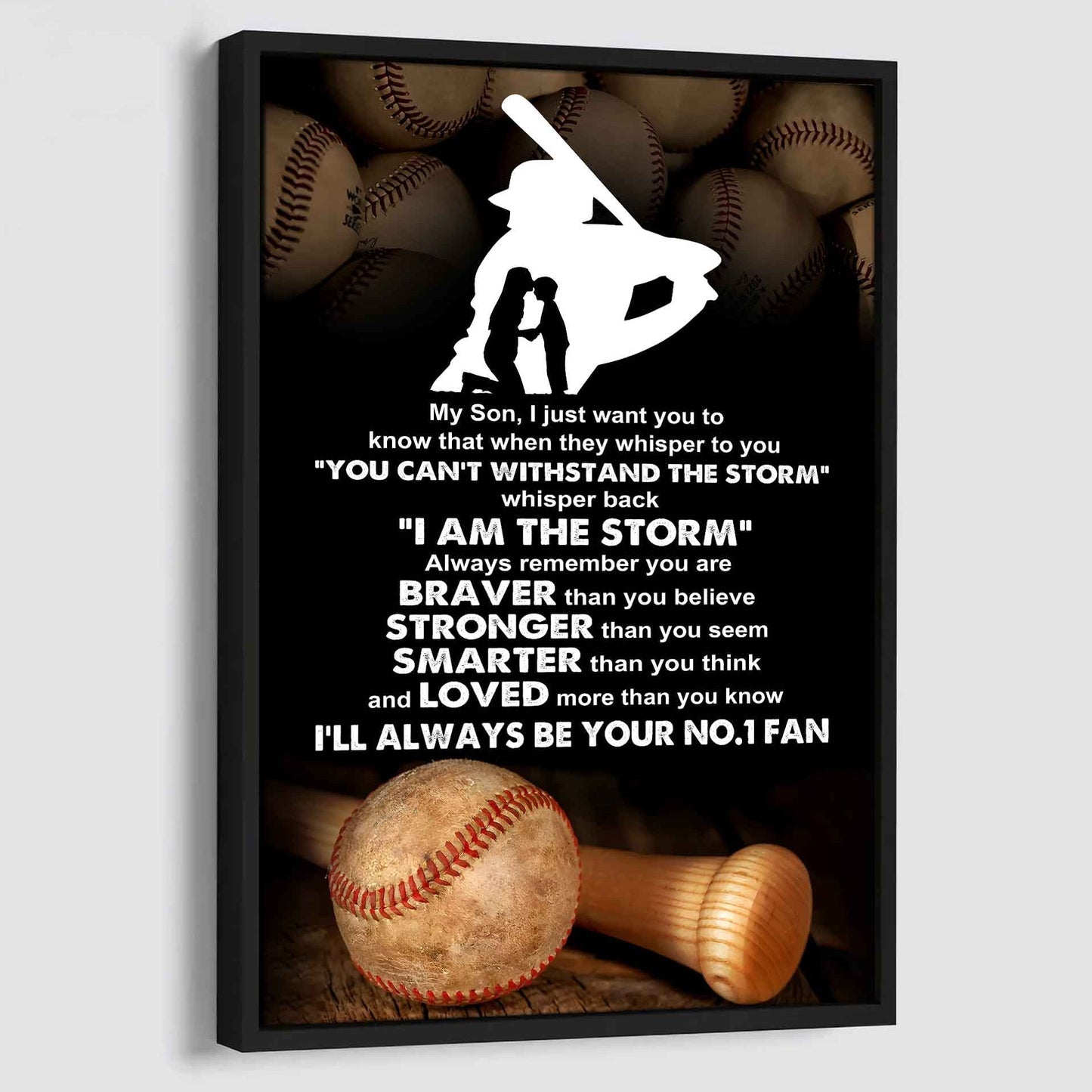 Sport Poster Canvas Mom To Son - Whisper Back I Am The Storm I Will Always Your No 1 Fan