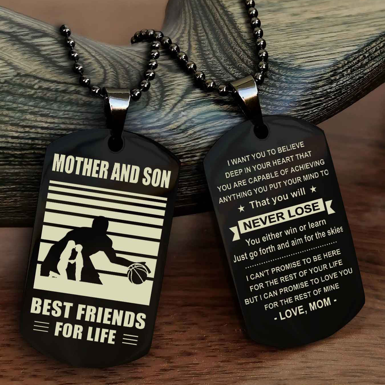 Sport Personalized Double Sided Dog Tag Father And Son Best Friend For Life - You Will Never Lose You Either Win Or Learn
