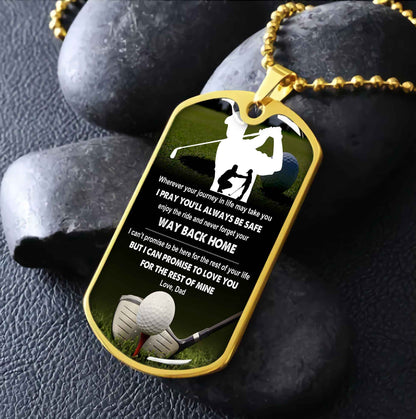 Sport Military Chain 18K Gold Plated Silver Plated To My Son From Dad Motivation Message