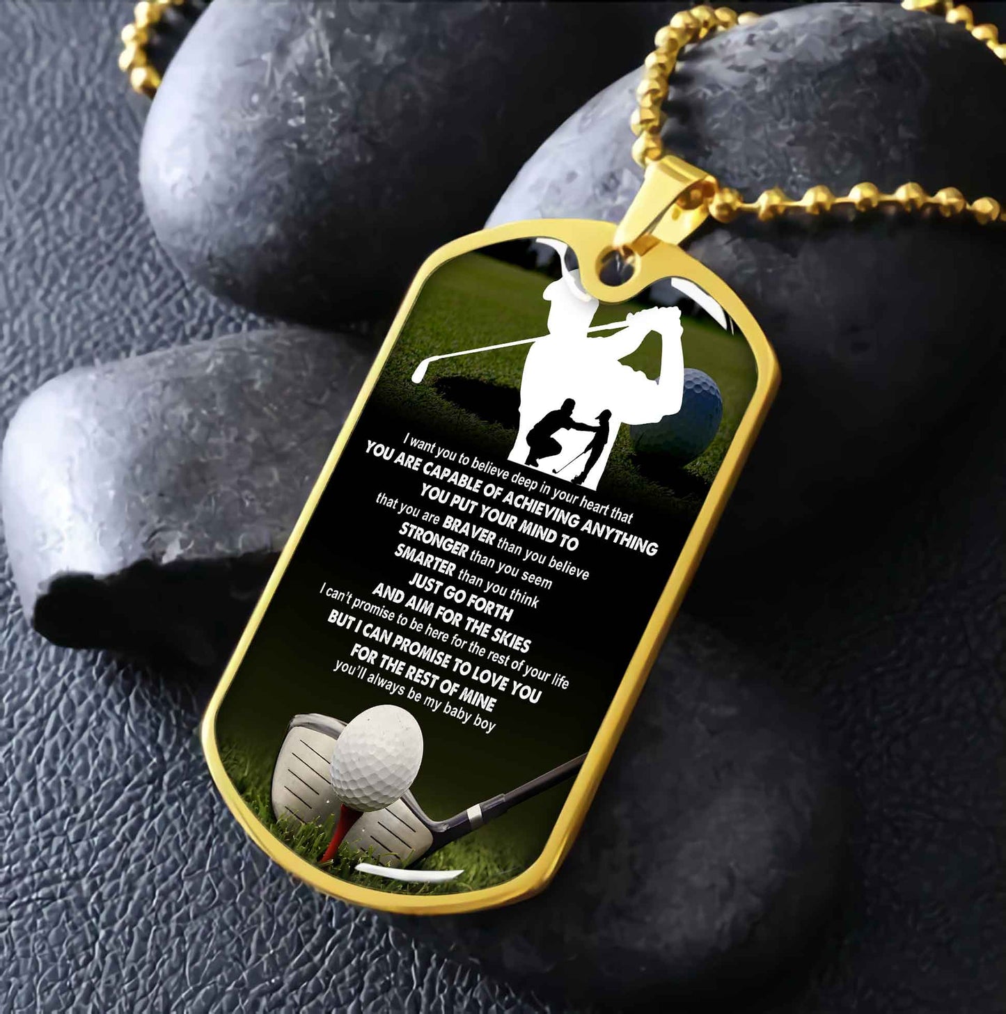 Sport Military Chain 18K Gold Plated Silver Plated To My Son From Dad Motivation Message