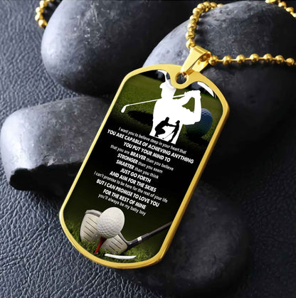 Sport Military Chain 18K Gold Plated Silver Plated To My Son From Dad Motivation Message