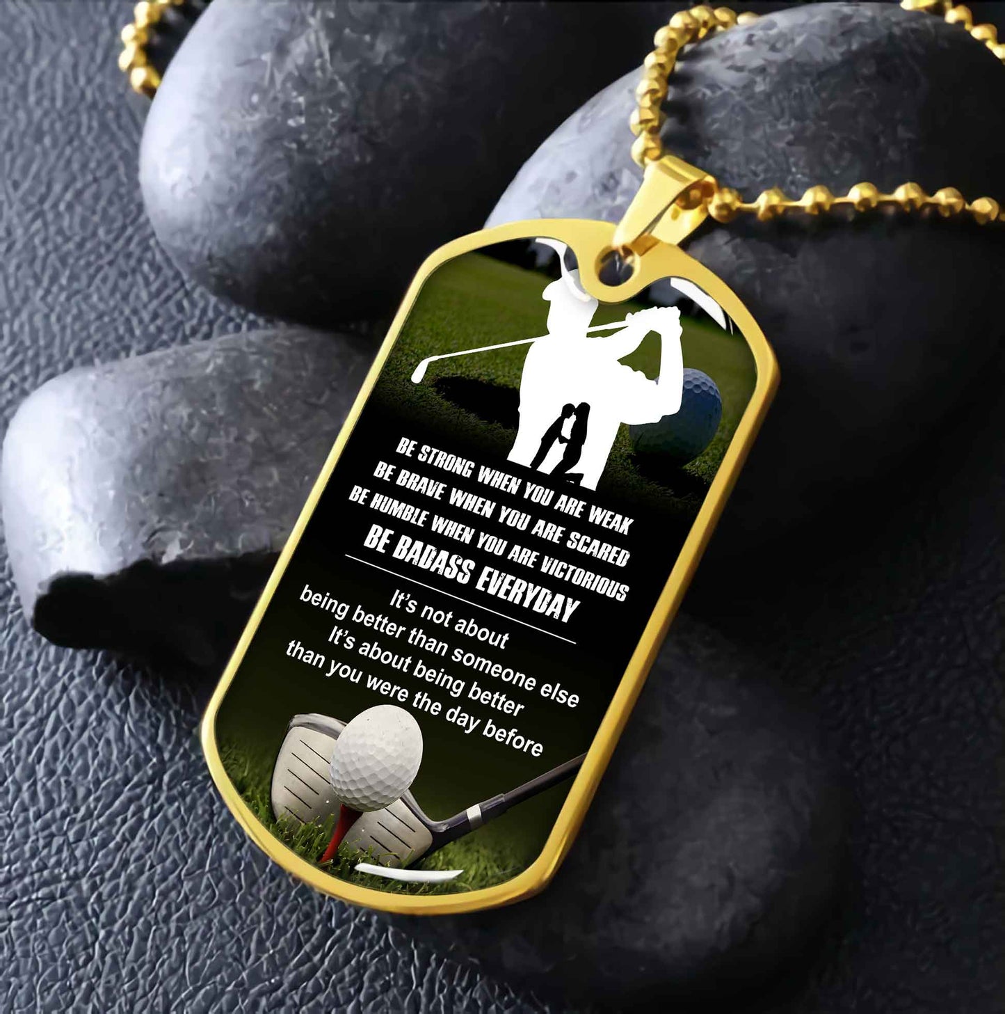 Sport Military Chain 18K Gold Plated Silver Plated To My Son Mom Motivation Message