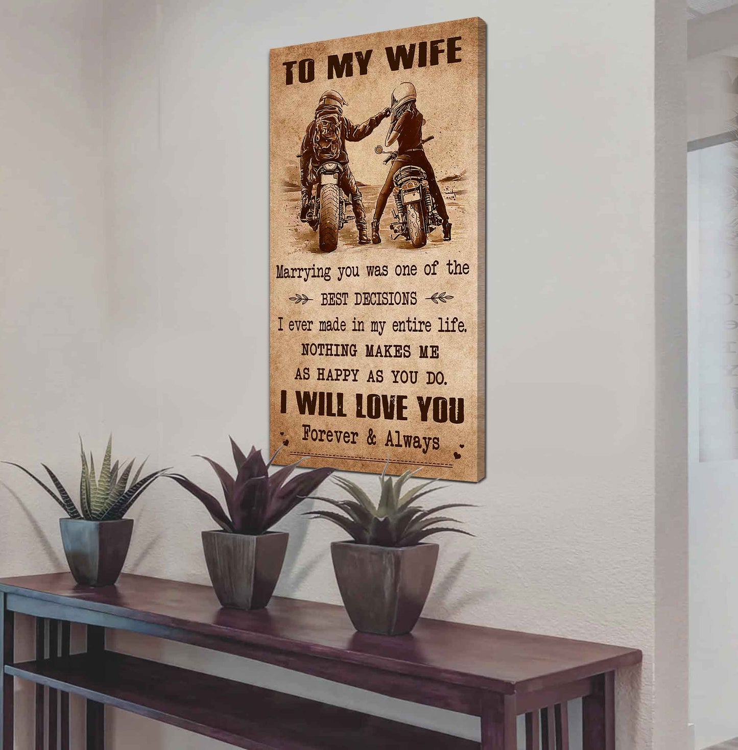 Family Poster Canvas To My Wife Marrying You Was One Of The Best Decisions - I Will Love You Forever And Always Gift For Your Wife
