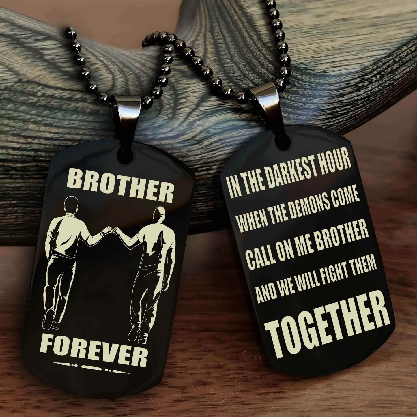 TWD Personalized Double Sided Dog Tag For My Brother - Call On Me Brother And We Will Fight Them Together Gift For Your Friend