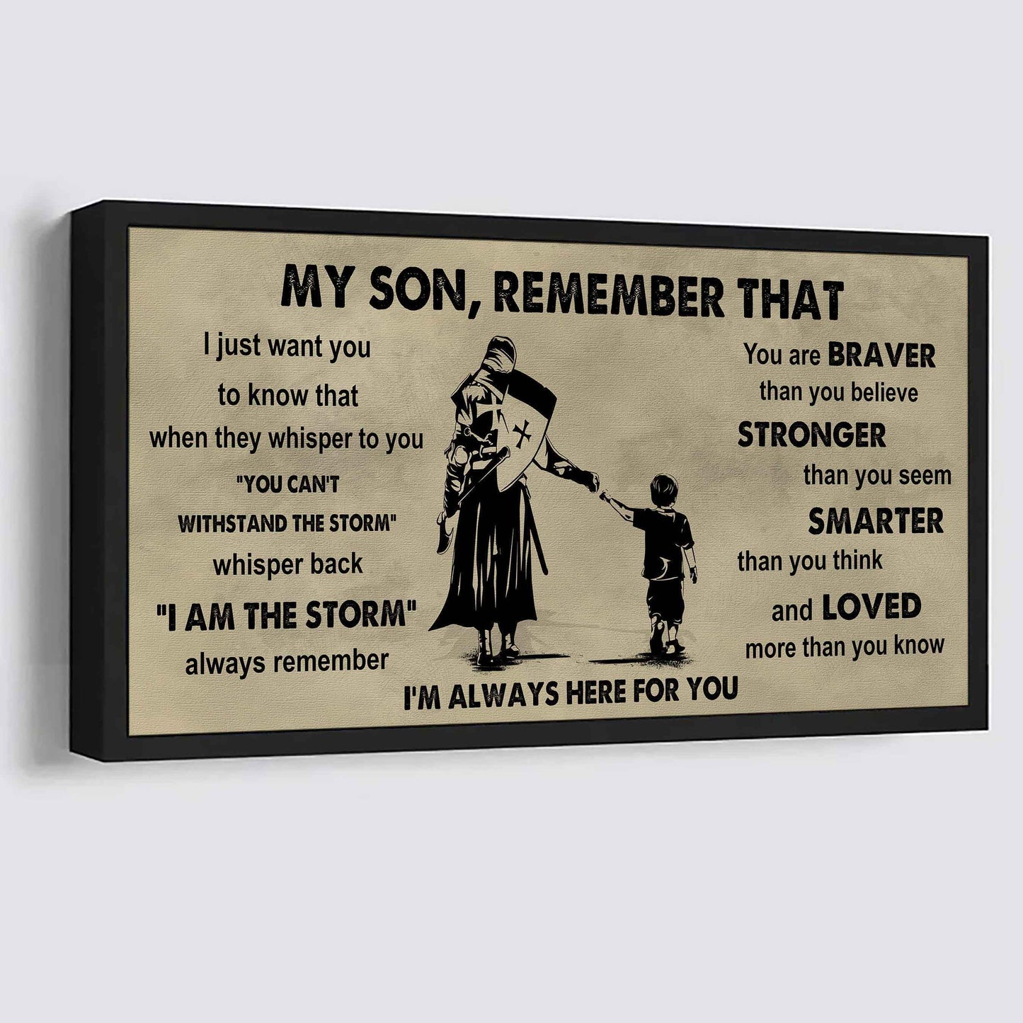 Personalized DRB Poster Canvas - My Son Remember That Whisper Back I Am The Storm