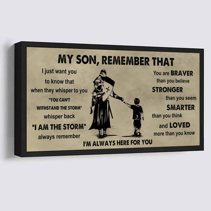 Personalized DRB Poster Canvas - My Son Remember That Whisper Back I Am The Storm