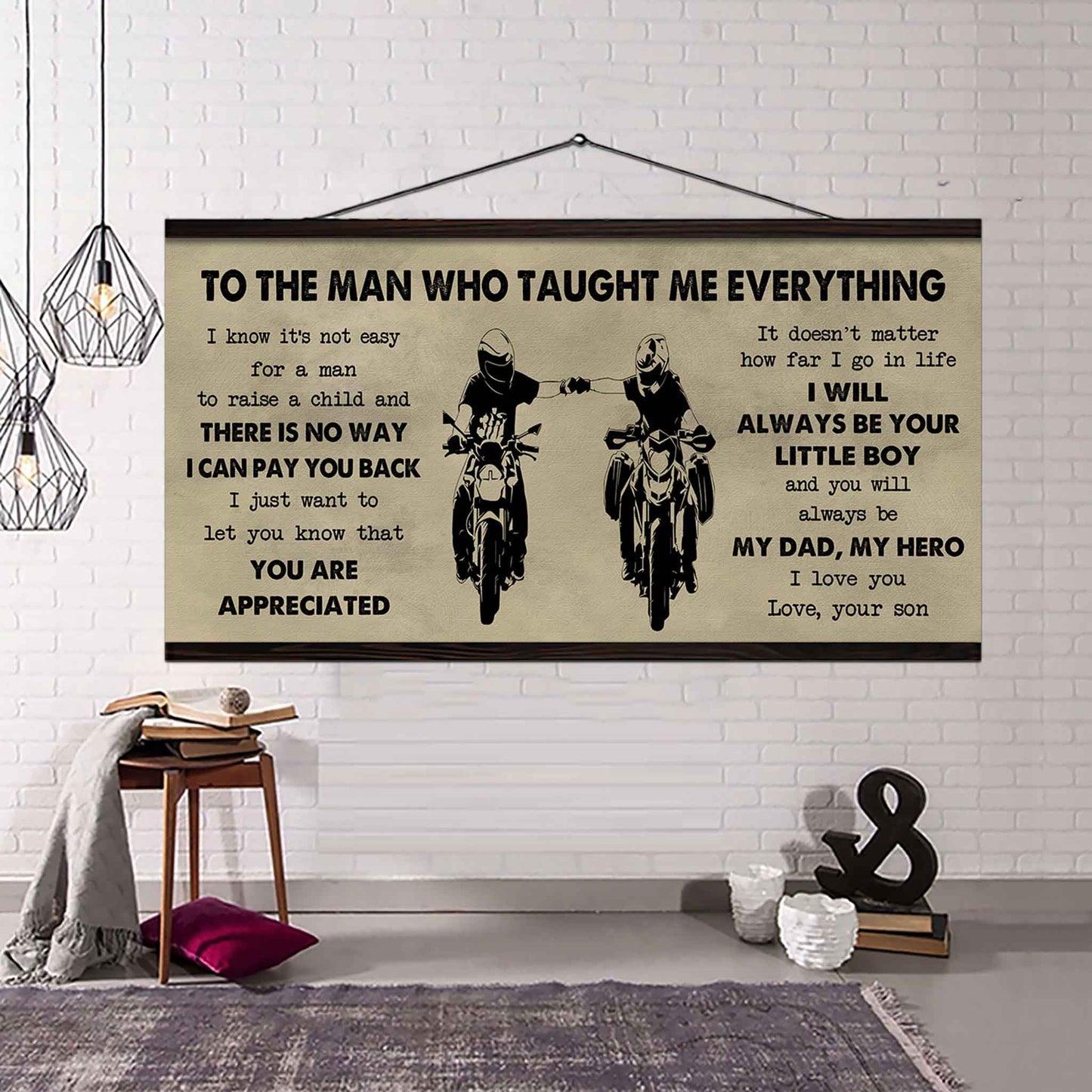 Samurai Poster Horizontal Canvas To My Dad I Know It's Not Easy To Raise A Child I Will Always Be Your Little Boy Gift From Son To Dad