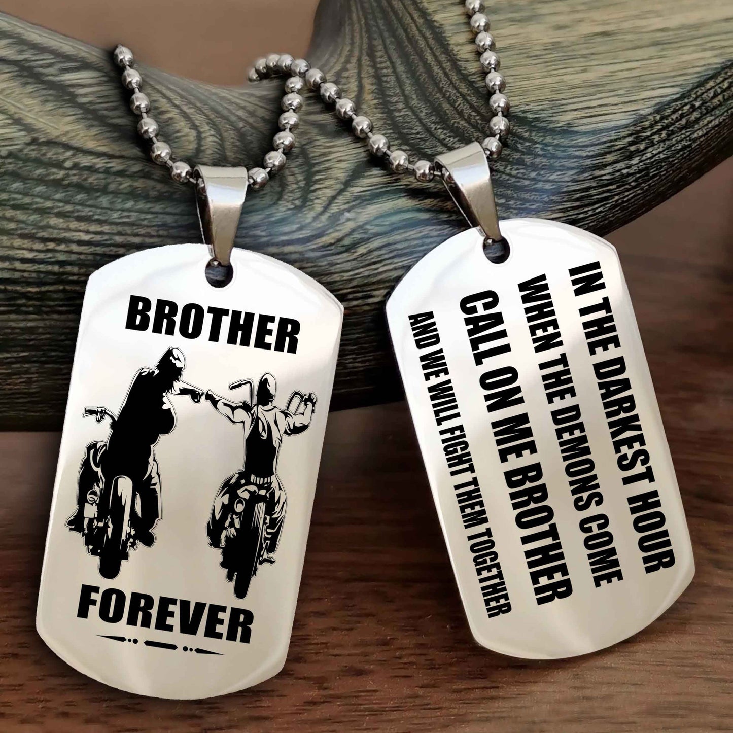 Customizable Engraved Double Sided Dog Tag Call On Me Brother NAG Brothers Forever We Will Fight Them Together