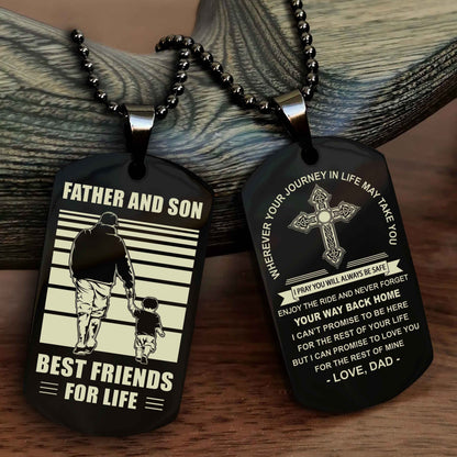 Knight Templar Cross Double Sided Dog Tag Father And Son Best Friend For Life - Gift For Son Never Forget Your Way Back Home