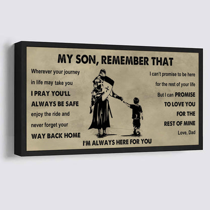 Personalized DRB Poster Canvas - My Son Remember That Never Forget Your Way Back Home