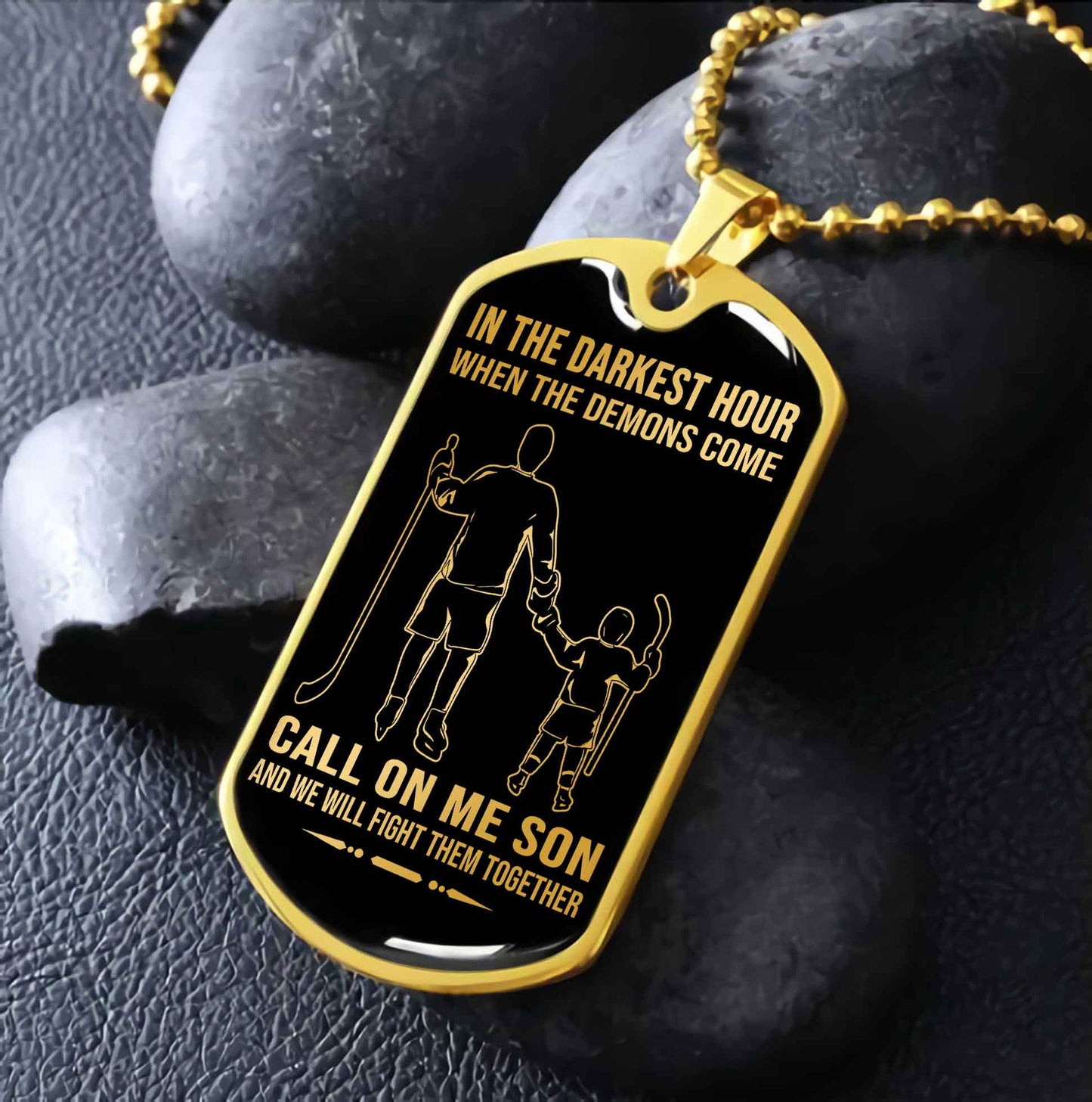DRB Military Chain Silver Plated 18K Gold Plated Call On Me Son Gift For Your Son