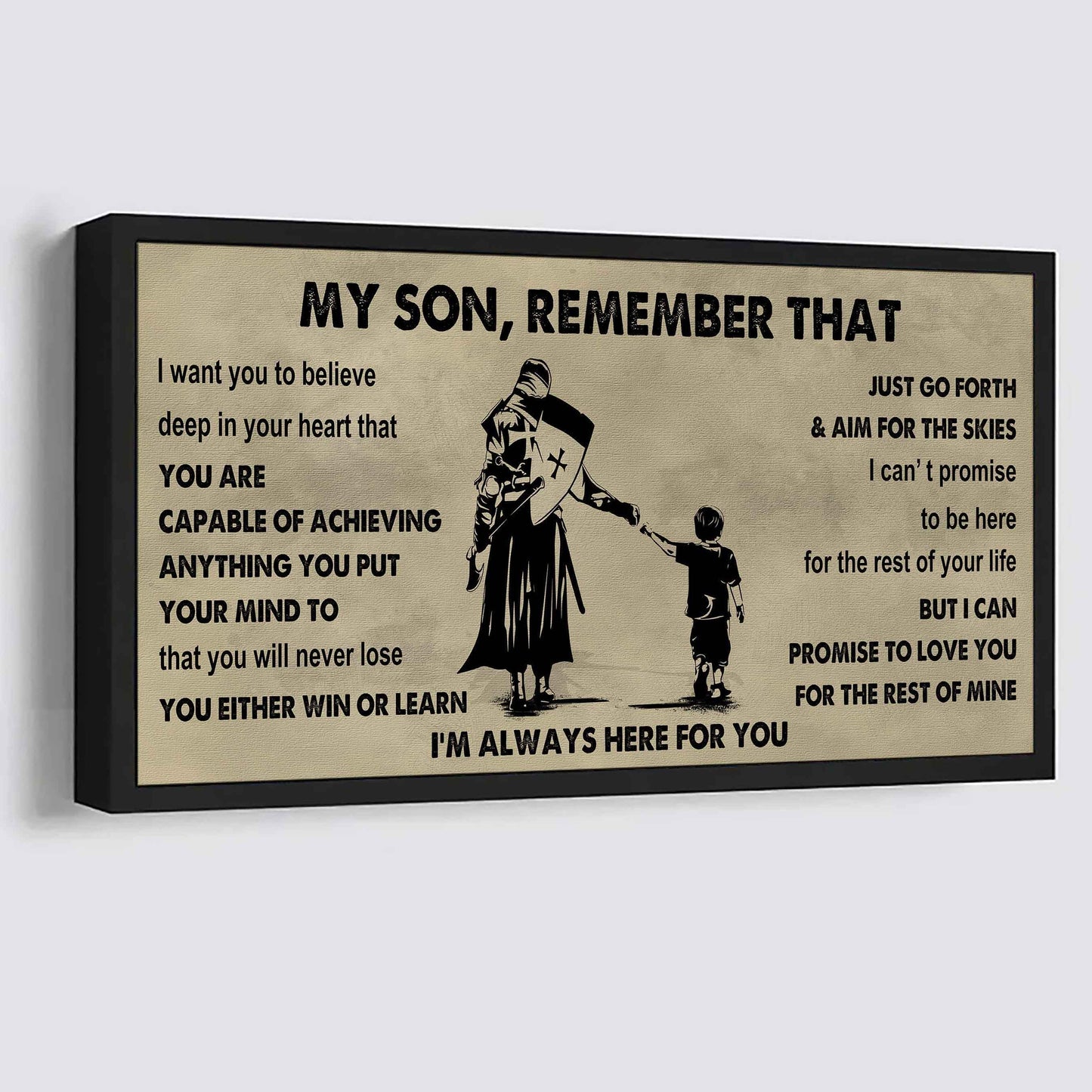Personalized DRB Poster Canvas - My Son Remember That You Will Never Lose You Either Win Or Learn
