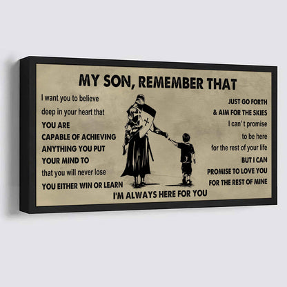 Personalized DRB Poster Canvas - My Son Remember That You Will Never Lose You Either Win Or Learn