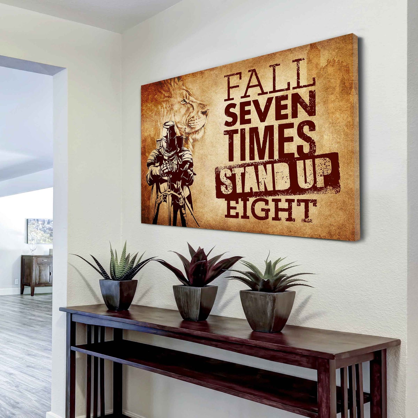 Knight Templar Poster Canvas Fall Down Seven Times Stand Up Eight