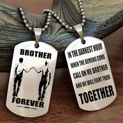 Soldier: Navy-Air Force Personalized Double Sided Dog Tag For My Brother - Call On Me Brother And We Will Fight Them Together Gift For Your Friend