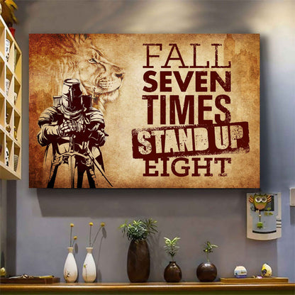 Knight Templar Poster Canvas Fall Down Seven Times Stand Up Eight