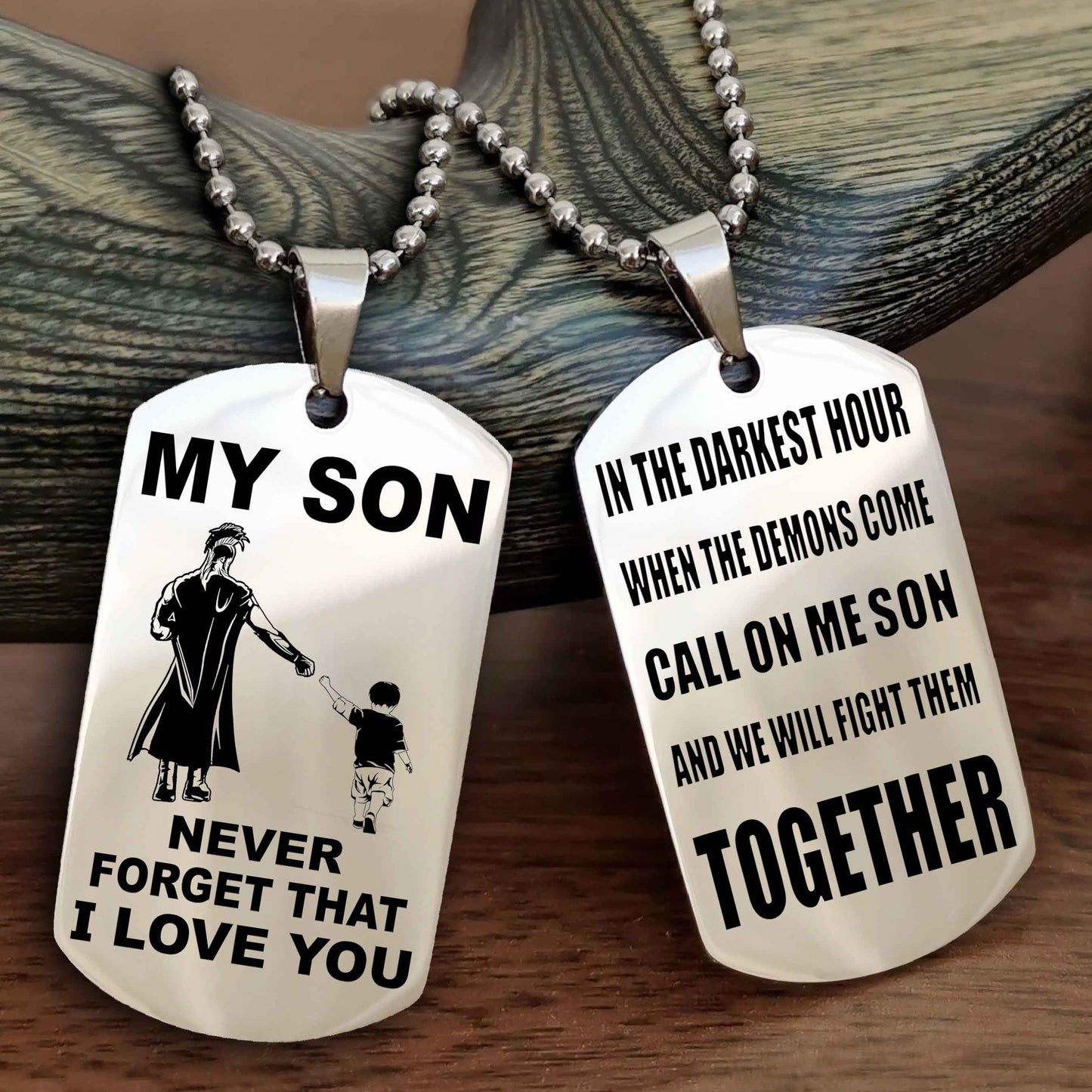 DRB Double Sided Dog Tag To My Son Never Forget That I Love You New Version - Call On Me Son And We Will Fight Them Together