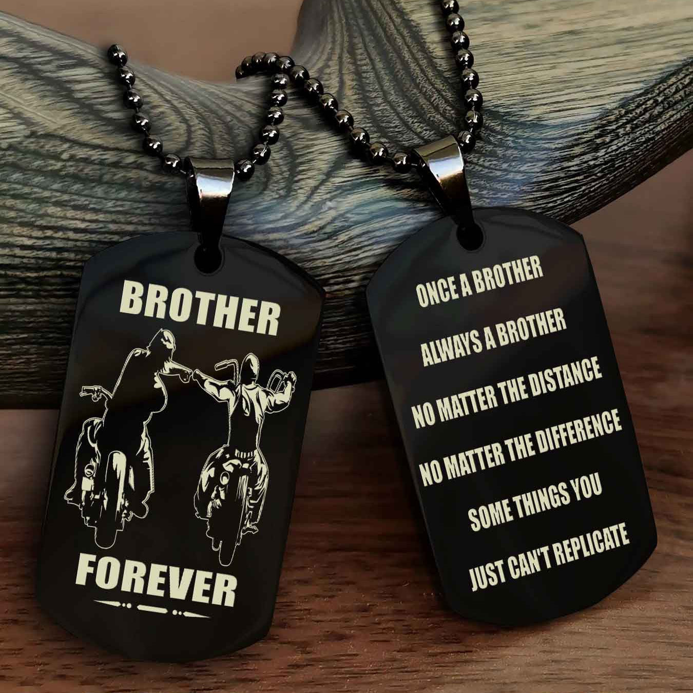 Knight Templar Customizable engraved dog tag double sided gift from brother - Brother Forever Once A Brother Always A Brother