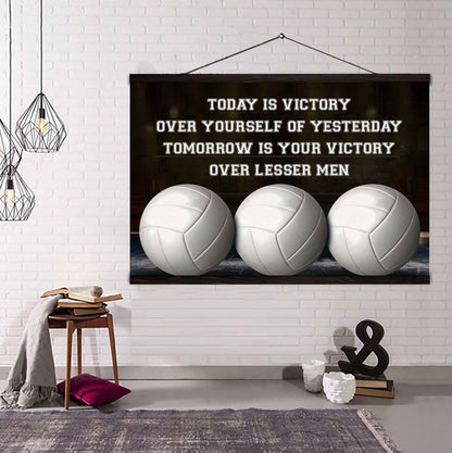 Basketball Poster Canvas Today Is Victory Over Your Self Best Gift With Motivation Quotes