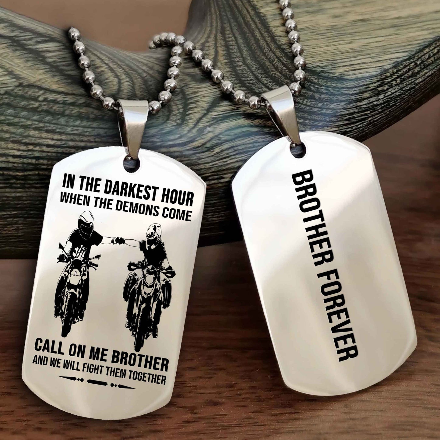 Soldier Customizable engraved black dog tag double sided gift from brother, brother forevers