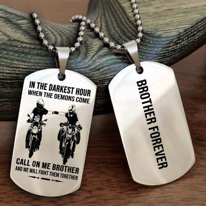 TWD Customizable engraved black dog tag double sided gift from brother, brother forevers