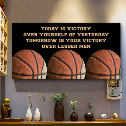 American Football Poster Canvas - Today Is Victory Over Yourself Over Yourself Of Yesterday Tomorrow Is Your Victory Over Lesser Men